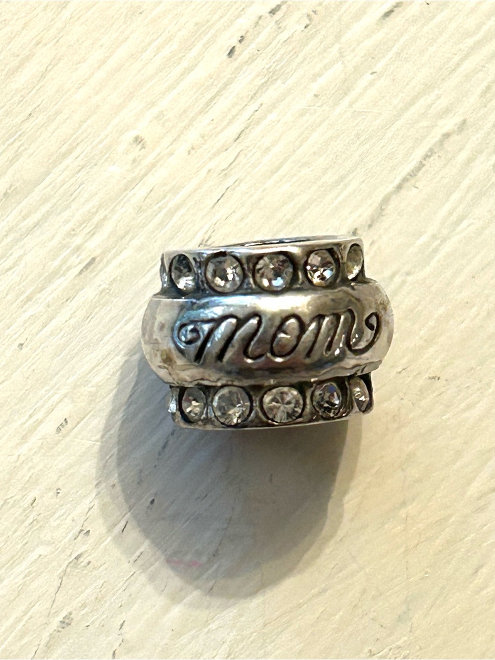 Brighton Silver 'Mom' Charm with Clear Crystals